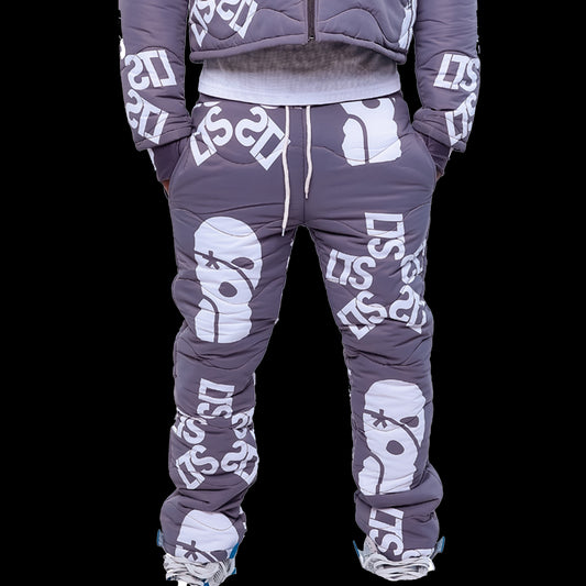 LTS Grey Ambigram Puffer Pants