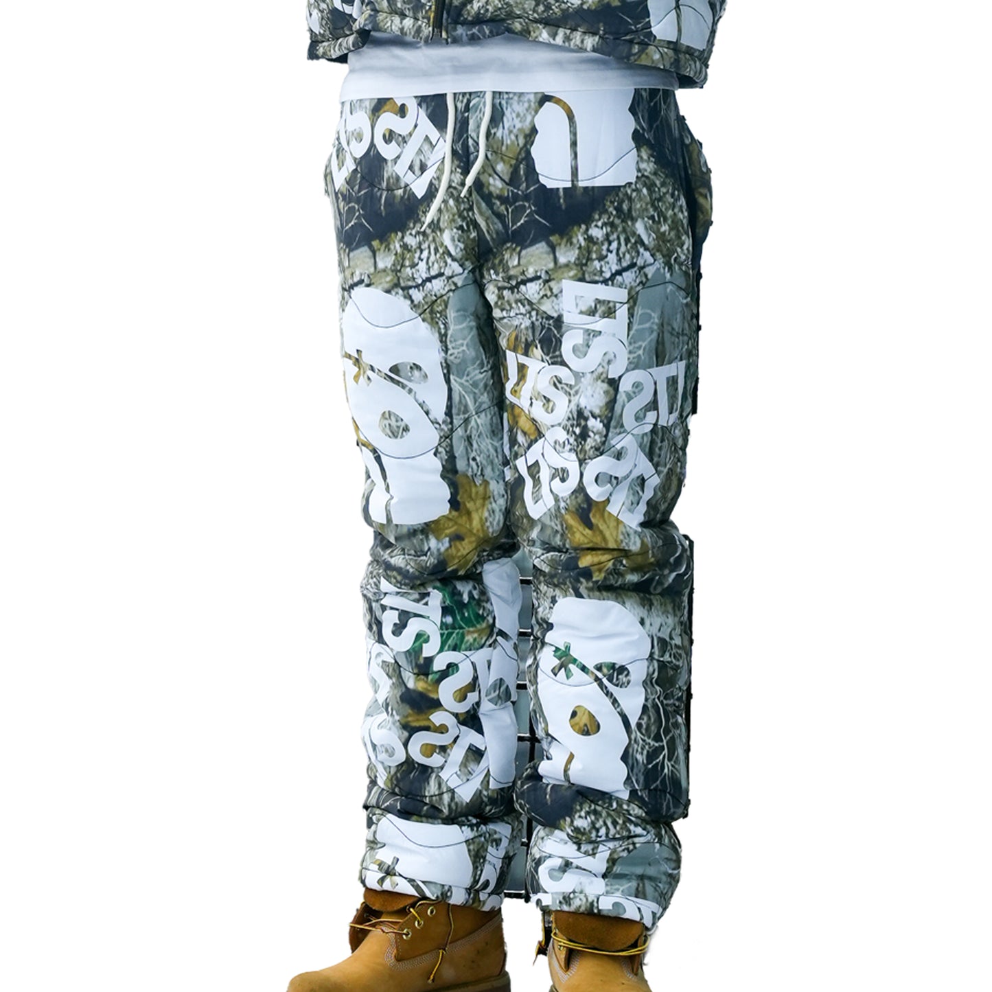 LTS Ambigram Nature Print Camo Puffer Pants